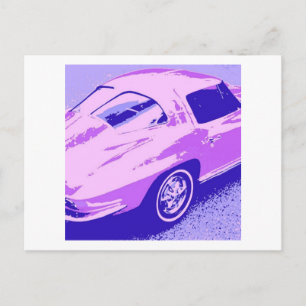 Purple Classic Split Window Corvette Postcard