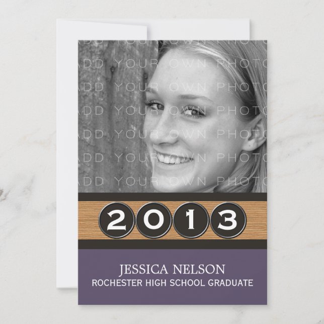 Purple Classy Keys Graduation Invitation (Front)