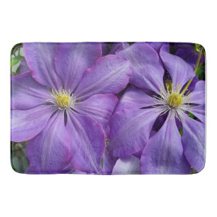 Purple clematis beauty bath mat