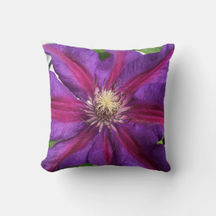 Purple Clematis Blossom Cushion