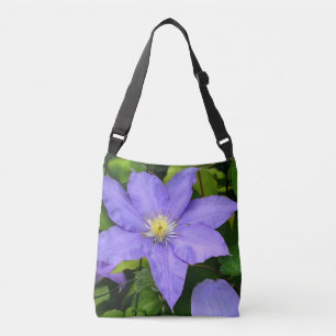 Purple Clematis Floral Crossbody Bag