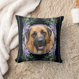 Purple Clematis Flower Frame Create Your Own Photo Cushion