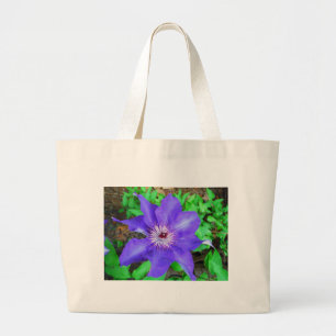 Purple Clematis Flower Large Tote Bag