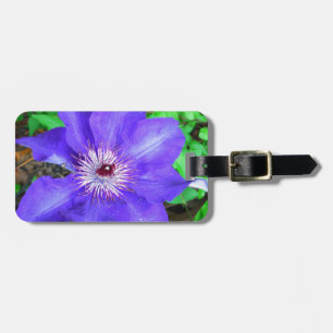 Purple Clematis Flower Luggage Tag
