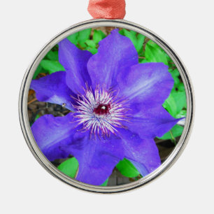 Purple Clematis Flower Metal Tree Decoration