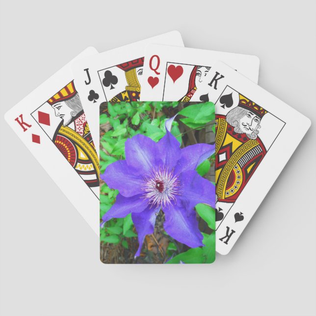Purple Clematis Flower Playing Cards (Back)