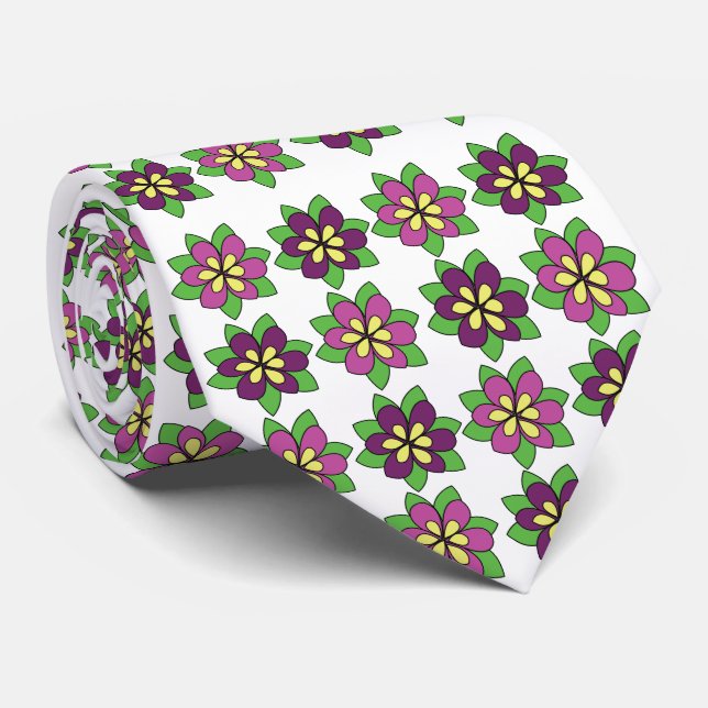 Purple Clematis Flower Tie (Rolled)