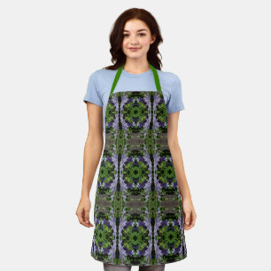 Purple Clematis Flowers Abstract Pattern    Apron