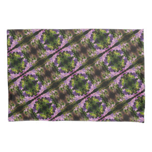 Purple Clematis Flowers Abstract Pattern Pillowcase