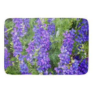 Purple Clematis Flowers In Bloom, Memory Foam Bath Mat