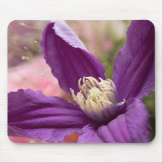 "Purple Clematis Macro – Elegant Floral Mouse Pad" Mat