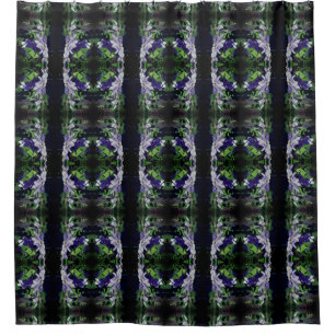Purple Clematis On Fence In Sunlight Pattern Shower Curtain