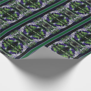 Purple Clematis On Fence In Sunlight Personalised Wrapping Paper