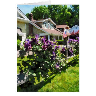 Purple Clematis on Rustic Fence