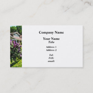 Purple Clematis on Rustic Fence Business Card