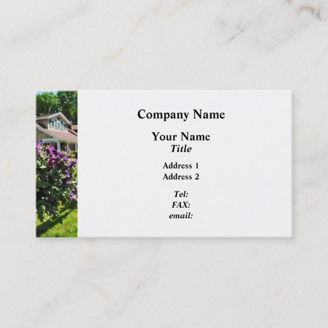 Purple Clematis on Rustic Fence Business Card (Front)