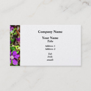Purple Clematis on Trellis  - Platinum Finish Business Card