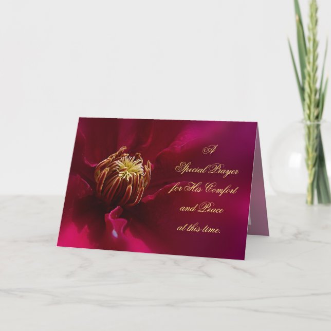 Purple Clematis Sympathy Card (Front)