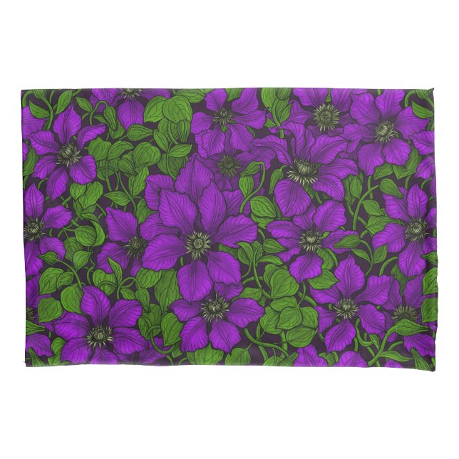Purple Clematis vine Pillowcase (Front)
