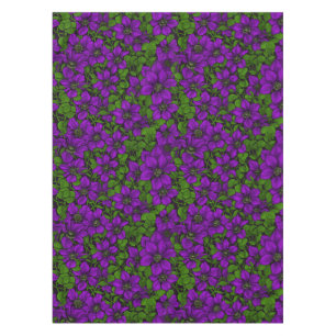 Purple Clematis vine Tablecloth