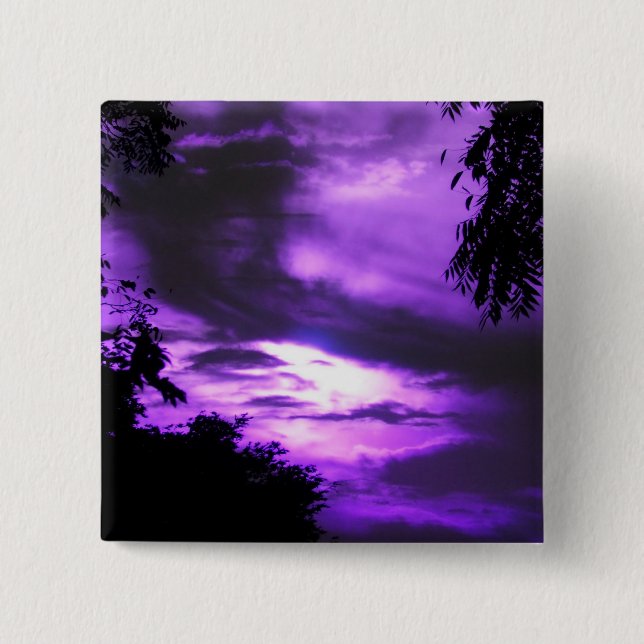 Purple Clouded Sky 15 Cm Square Badge (Front)