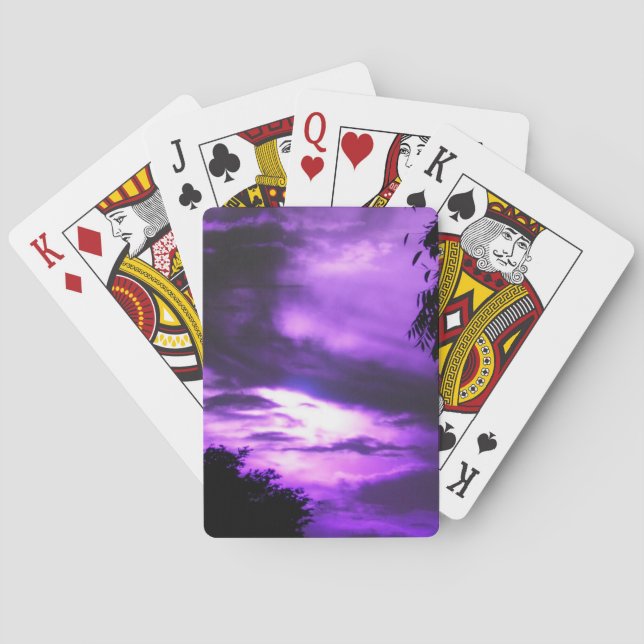 Purple Clouded Sky Playing Cards (Back)