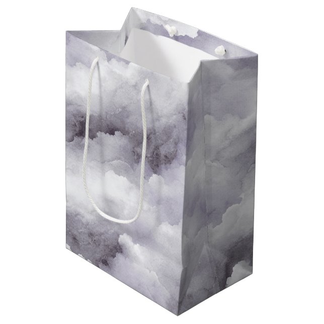 Purple Clouds Birthday or any occasion Medium Gift Bag (Front Angled)