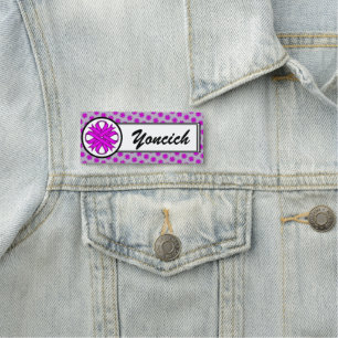 Purple Clover Ribbon by Kenneth Yoncich Name Tag