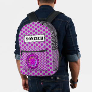 Purple Clover Ribbon by Kenneth Yoncich Printed Backpack
