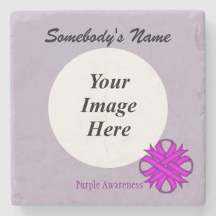 Purple Clover Ribbon by Kenneth Yoncich Stone Coaster