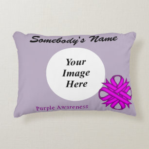 Purple Clover Ribbon Template by Kenneth Yoncich Decorative Cushion