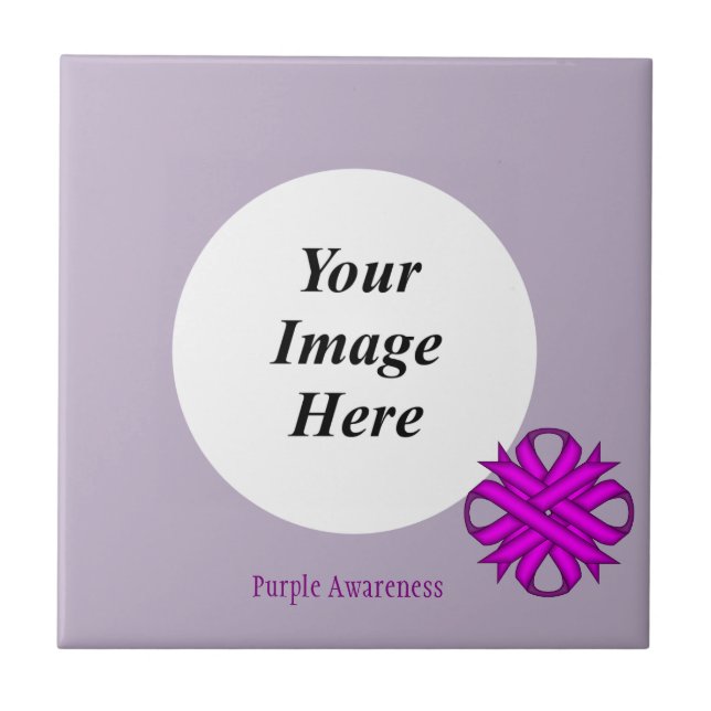 Purple Clover Ribbon Template by Kenneth Yoncich Tile (Front)