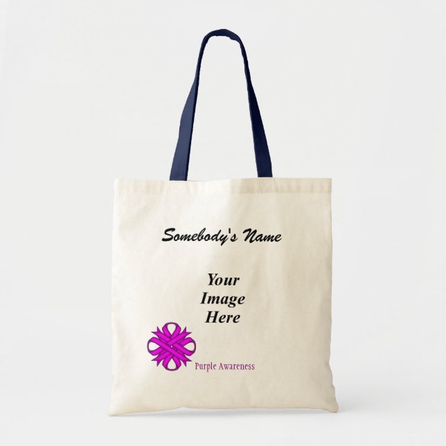 Purple Clover Ribbon Template by Kenneth Yoncich Tote Bag (Front)