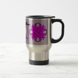 Purple Clover Ribbon Template by Kenneth Yoncich Travel Mug