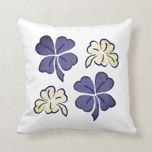 Purple Clover Shamrock Drawing Cushion