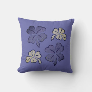 Purple Clover Shamrock Drawing Cushion