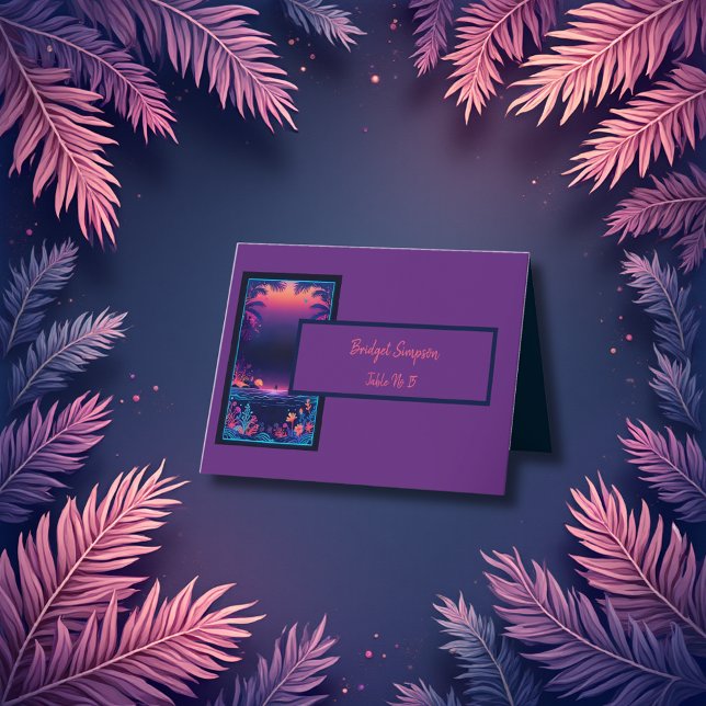 purple coastal vibe Folded Thank You Card (Creator Uploaded)