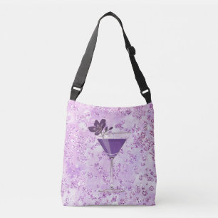 Purple Cocktail Lavender Bokeh Bling Crossbody Bag