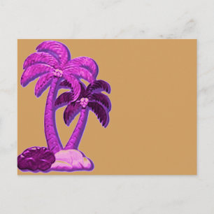 Purple coconut Trees Postcard