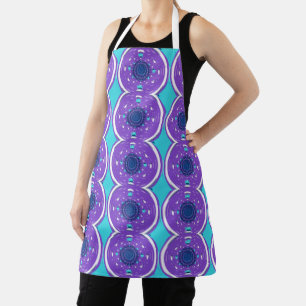 Purple Coffee Fractal Art Pattern Apron