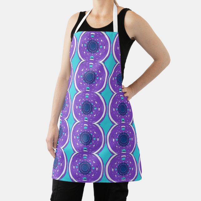 Purple Coffee Fractal Art Pattern Apron (Insitu)