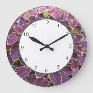 Purple Coleus Garden Clock
