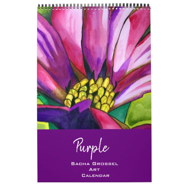 Purple color watercolor art calendar Sacha Grossel (Cover)