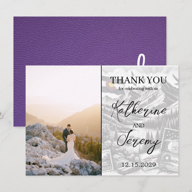 Purple Colorado Passport Thank You Card (Front/Back)