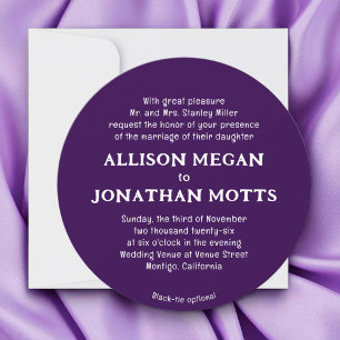 Purple Colorful Contemporary Wedding Invitation