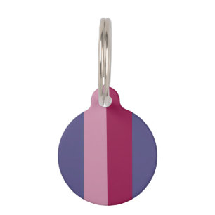 Purple colors stripes pet tag
