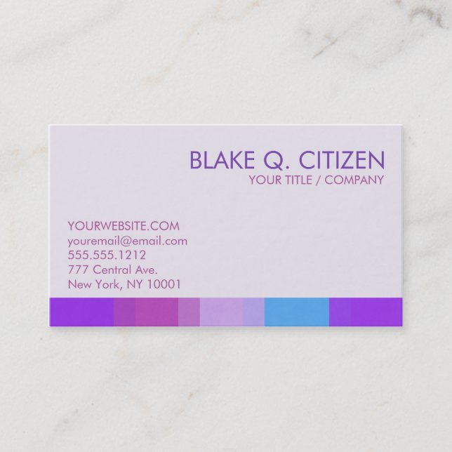 Purple Colour Bar Business Card (Front)