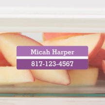 Purple Colour Block Adhesive Label Medium Rectangl