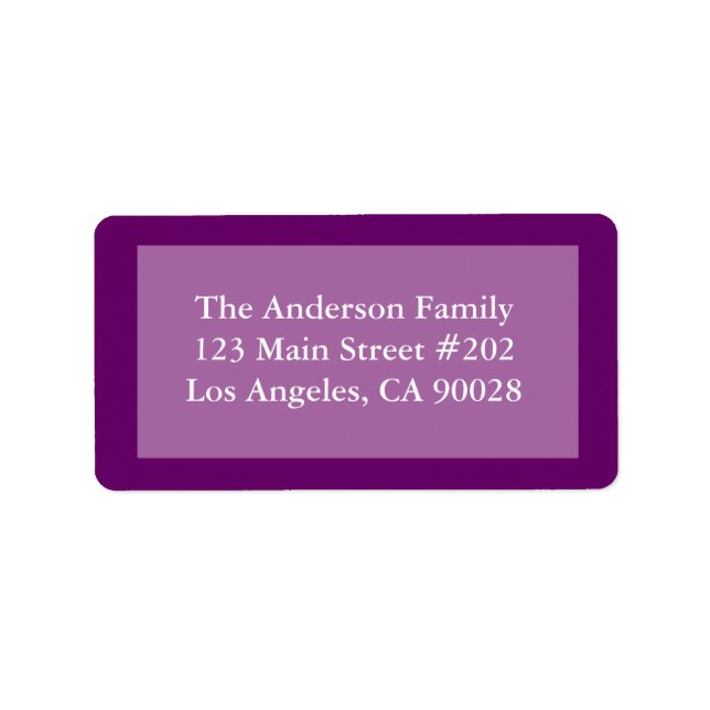 purple colour border label (Front)
