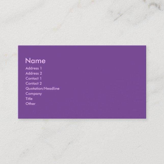 Purple colour business card (Front)